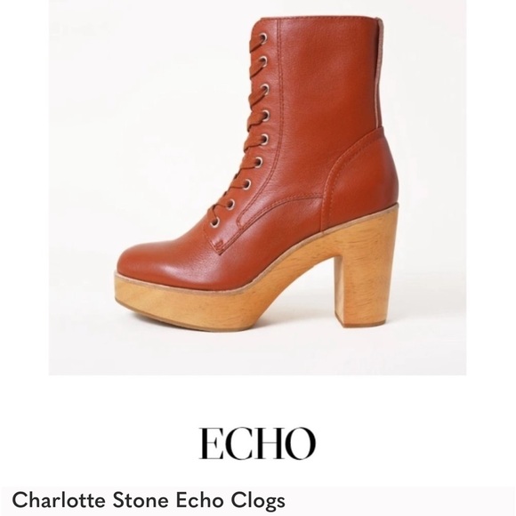 TODAY ONLY✨🤎 CHARLOTTE STONE LUGGAGE BROWN LINDY CLOG BOOT W/DUSTBAG 🤎 - Picture 1 of 13